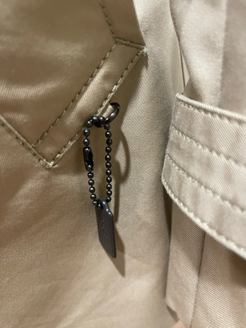 Coach Khaki Trench Coat with Signature Monogram Trim - Picture 3 of 14